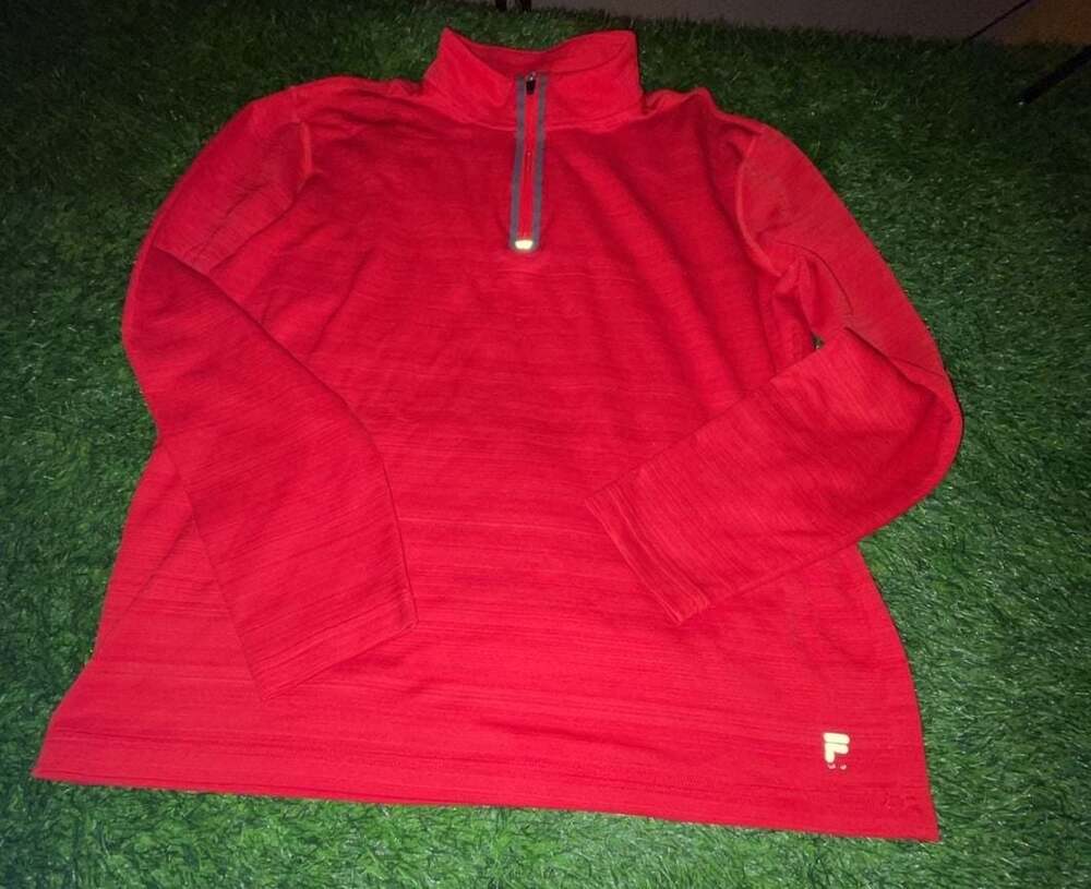 Fila Sport Live In Motion Men's Red Performance 1/4-Zip Pullover  Size L
